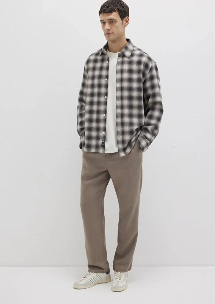 Erkek Gri M0211646-90858 Kareli Gömlek