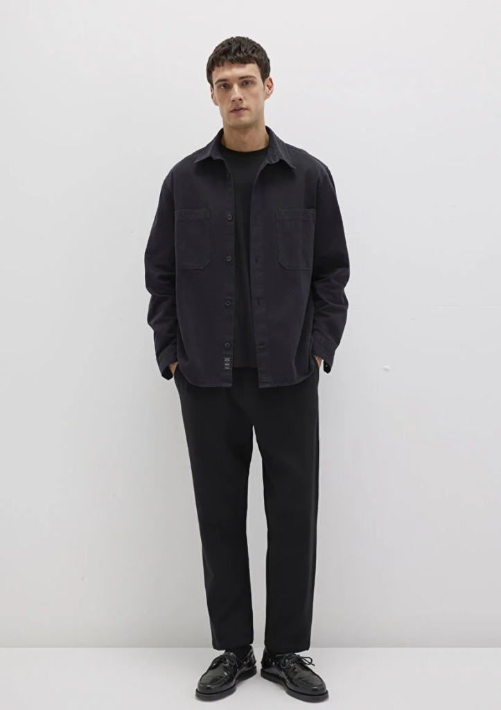 Erkek Siyah M0211649-900 Çift Cep Gömlek