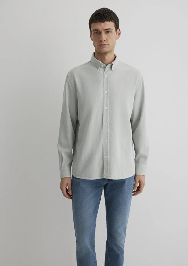Erkek Yeşil M0211482-70148 Uzun Kol Gömlek