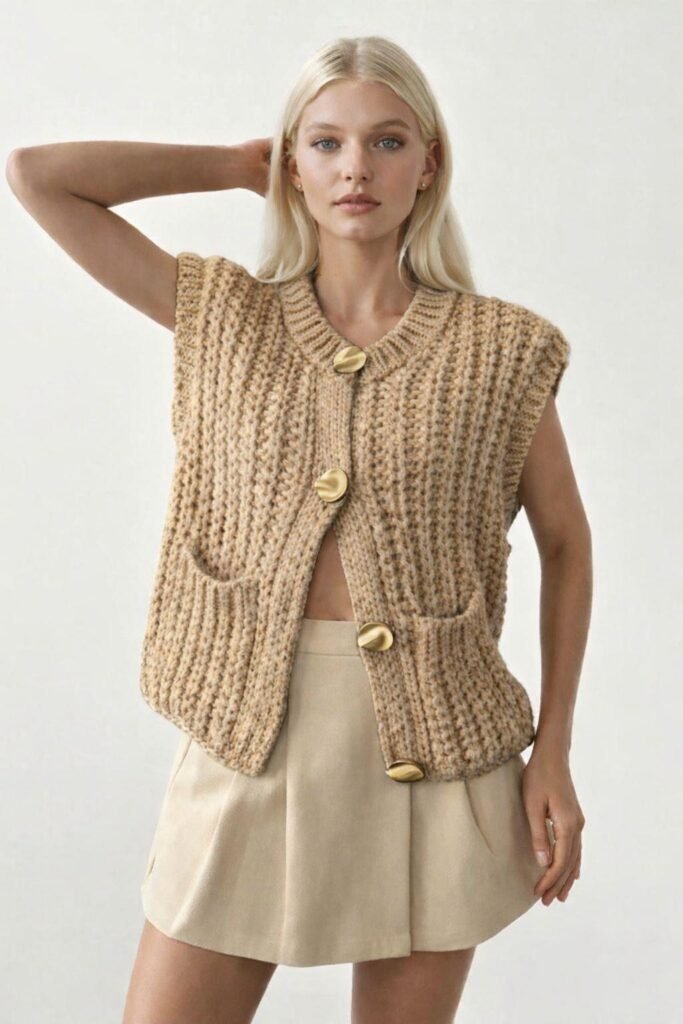 Kadın 4899 Selanik Desen Yelek