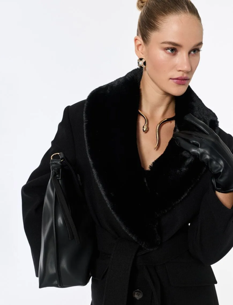 Kadın Siyah 6wak00081ew Siyah Kürk Kaban